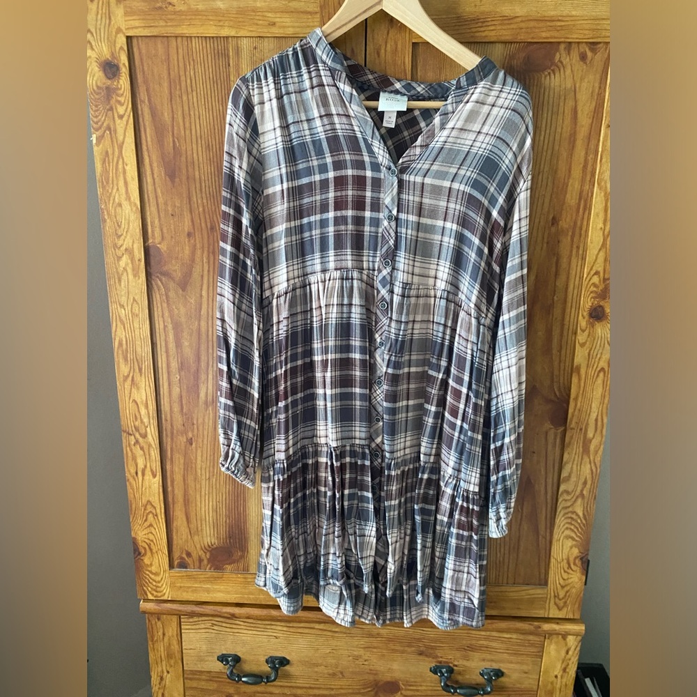 Knox Rose Checkered Button-Down Dress